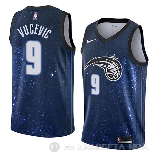 Camiseta Nikola Vucevic #9 Orlando Magic Ciudad 2018 Azul - Haga un click en la imagen para cerrar